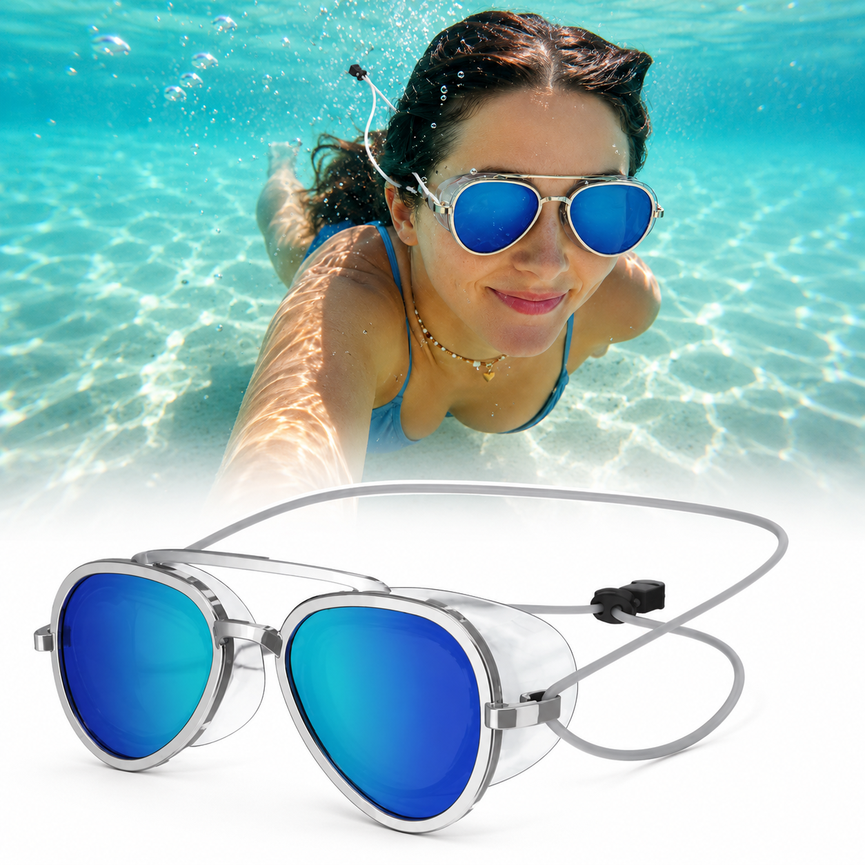2-in-1 Swim Sunglasses Goggles