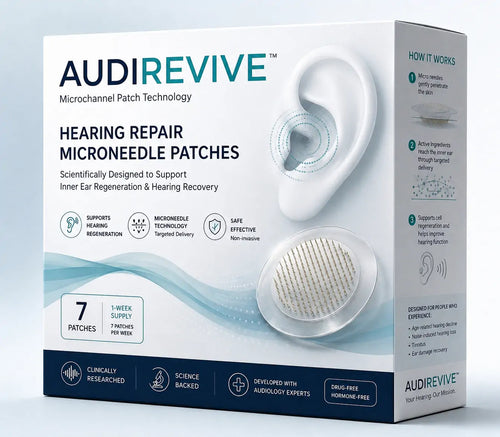 AUDIREVIVETM HEARING REPAIR MICRONEEDLE PATCHES ✅ Targets Hearing Loss, Tinnitus, Ear Infections, Balance Disorders, and Age-Related Ear Degeneration.