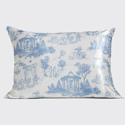 The Gilded Manor Satin Pillowcase in Garden Toile