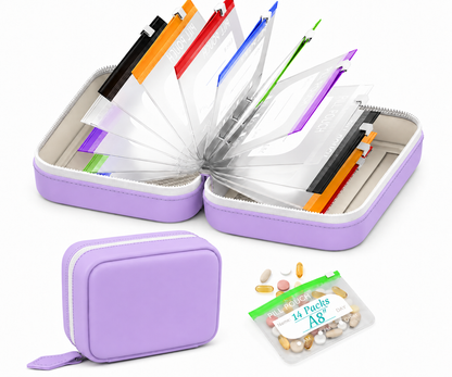 A8 Waterproof Pill Pouch Set – 7 to 14 Days of Meds & Vitamins💧Waterproof & Crush-Resistant Shell