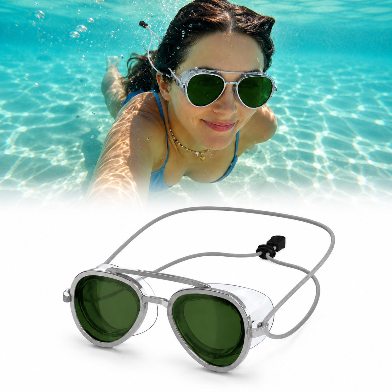 2-in-1 Swim Sunglasses Goggles